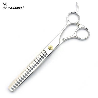 China Stocked Professional Pet Grooming Curved Thinning Scissors 6.5 Inch 440C Stainless Steel for sale