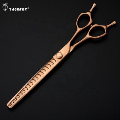 China Stocked Wholesale Professional 440c Steel Chunker Grooming Scissors Set Pet Thinning Scissors for sale