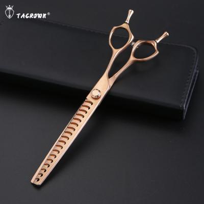 China Professional Stocked Pet Grooming Chunker Scissors 7.5 Inch 440C Stainless Steel Thinning Scissors for sale