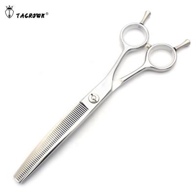 China Professional 6.5 Inch SUS440C Curved Stocked Steel Thinner Pet Grooming Scissors for sale