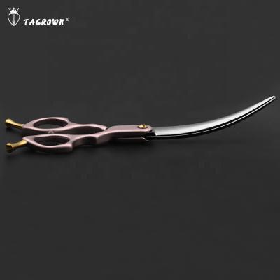 China Viable Wholesale Professional Japanese 440C Pet Grooming Curved Scissors for sale