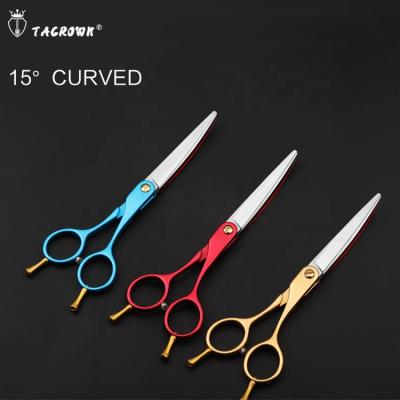 China 6.0 Inch High Quality Sustainable Pet Curved Grooming Scissors Dog Hair Scissors for sale