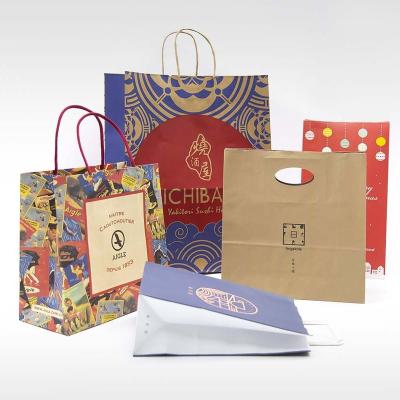 China Handmade Variety Brown or White Kraft Paper Bag Supplier Shopping Printing Wholesale Price Logo Handle Paper Bag for sale