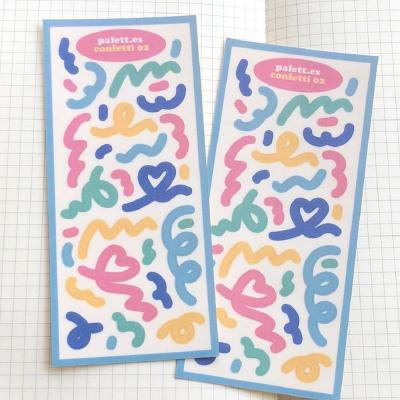 China Kids Fashionable Cute Aesthetic Raincoat Decorative Sticker Custom Design Lacy Silk Ribbon Multicolored Vinyl Or PVC Confetti Label Stickers Packs for sale