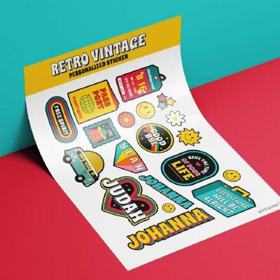 China Wholesale Promotional Self Adhesive Decorative Sticker Label Kiss Cut Waterproof Custom Design Vinyl Sticker Sheet Printing for sale