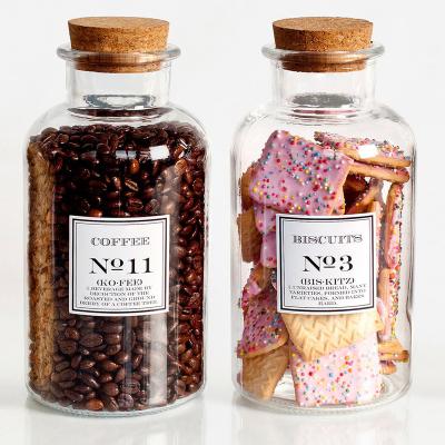 China Kitchen Waterproof Storage Oil Resistant Cans Seasoning Spice Seasoning Glass Bottles Nameplate Mark Salt Jar Labels Sign Stickers for sale