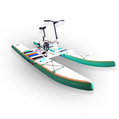 China Warter Sports Hot Sale 2022 New Aluminum Alloy Wide Pontoon Inflatable Floating Hydrofoil Shuttle Water Bike for sale