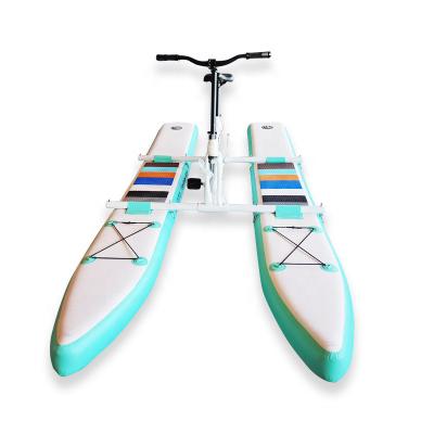 China Warter Sports 2022 new popular cheap inflatable clear 1person 2person water bike pedal fun boats for sale for sale