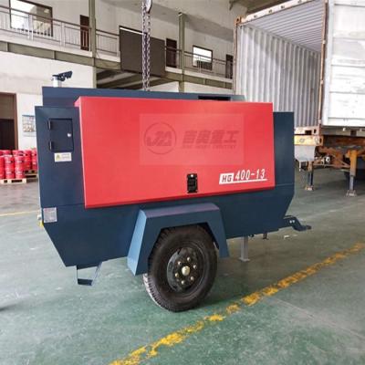 China Popular Lubricated In South Africa Cheapest 400cfm 13 Bar Diesel Portable Diesel Air Compressor For Mining for sale