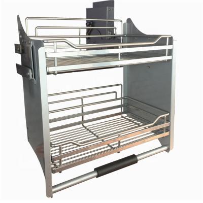 China High Quality Fit Competitive Price Load-Rating Kitchen Accessories Cabinet Pull Out Thru Lift Basket for sale