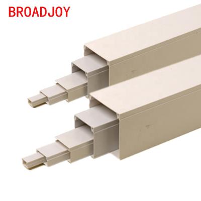 China Electrical Industrial Electrical Wires Installation PVC Plastic White Square Slotted Gutter for sale