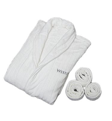 China Luxury Breathable Cotton Velvet Cut Pile Hotel Bathrobe For Men for sale