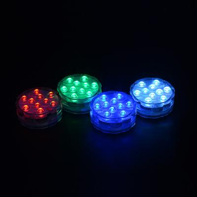 China Residential IP68 Waterproof 10 LED RGB Swimming Pool Light Colorful Underwater Lighting Pond Aquarium Submersible Lamp with Remote Control for sale