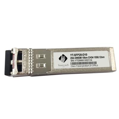 China FTTX SFP28 25G DWDM SFP 10km CH34 1550.12nm Optical Transceiver Module for sale