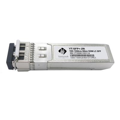 China Fttx SFP 10g 80km SFP-10G-ZR 80km Module 1550nm SFP Optical Transceiver for sale