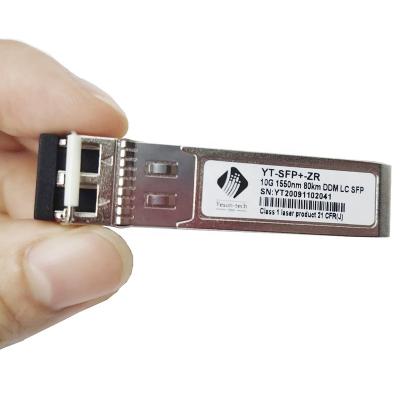 China Fttx Yeson 10GBASE-ZR SFP 1550nm 80km 10G SFP+ Compatible HPE SFP-10G-ZR Optical Transceiver for sale