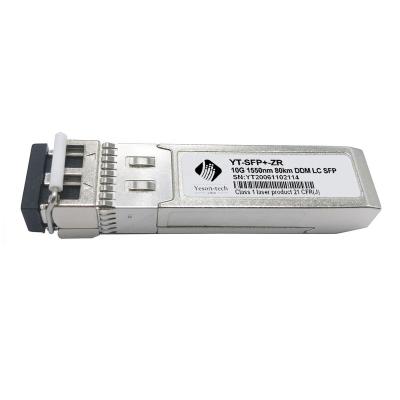 China FTTX Huawei ZTE fiber mini-GBIC 10G 80KM SFP+ LC compatible transceiver optical connector modules for sale