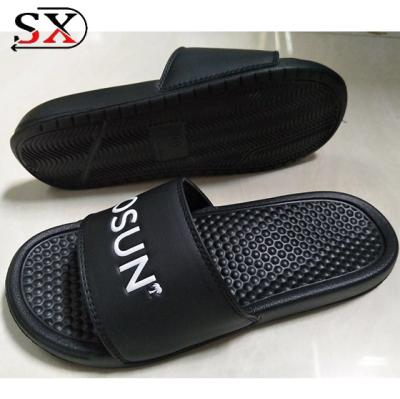 China Slipper Plain Slides Slipper Maker, Custom Embossed Eva Summer Slippers, Men's Eva Blank Slide With Logo Sandal Black for sale