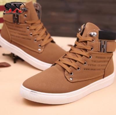 China 2018 Spring Autumn Winter Warm Men's High Neck Canvas Lace-up Stylish High Top Casual Shoes for sale