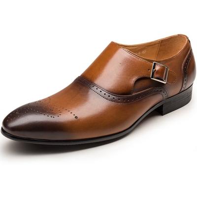 China Retro shoes cheap price high quality black brown leather shoes man stylish custom shoe for sale