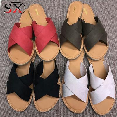 China Anti-odor PU Women Wholesale Shoes Fashion Flat Casual Ladies Slipper for sale