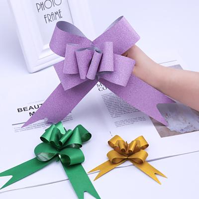 China Large Floral Pull Bow Organza Wrapping Pull Bow With Ribbon For Wedding Gift Baskets Gift Bow Bright Assortment for sale