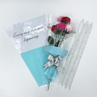 China Security 50 Rose Sleeves Flower Clear Bag Single Packaging Envelope Floral Bouquets Wrapping Florist Supplies OEM Floscular Cellophane Bag for sale