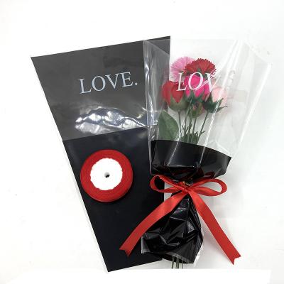 China Security 2021 Rose Sleeves Flower Clear Bag Simple Packaging Envelope Floral Bouquets Wrapping Florist Supplies OEM Floscular Cellophane Bag for sale