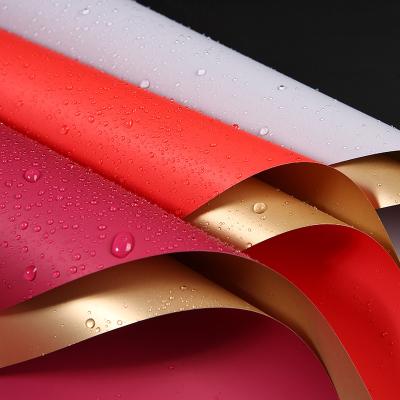 China Korean Style DIY Handmade Rose Flowers Colored Gift Wrapping Gold Side Paper Art Bouquet Wrapping Kraft Gauze Sweet and Elegant Style Flower for sale