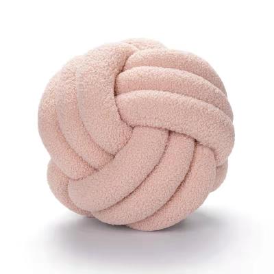 China Hot Amazon Sale Knot Ball Soft Round Fleece Tiles Colorful Knot Ball Cushion for Kids Babies Children Animals for sale