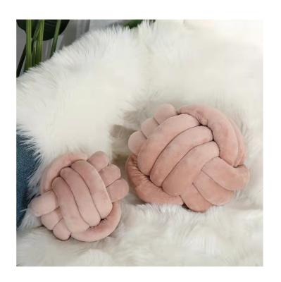 China Wholesale Simple Knot Ball Velvet Knot Ball Throw Pillow For Baby Room Pillow for sale