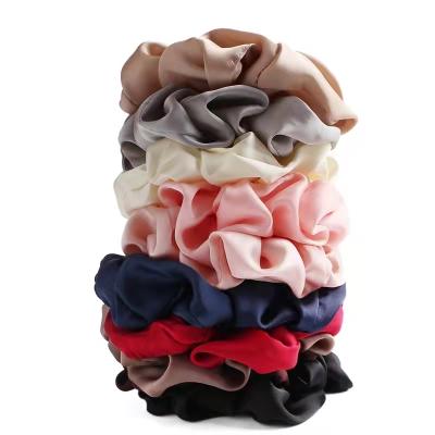 China Hot Selling Fashion Cloth Hair Scrunchies Wholesale Scrunchy Hair Ties Long Hair Scrunchies For Kids Girl Satin Hair Scrunchies for sale