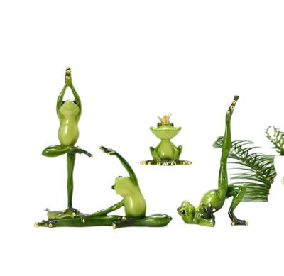 China Animal Figurine Statue Studio Decor Ornament Miniature Europe Art Abstract Resin Yoga Poses Porcelain Modern Home Yoga Figurine for sale