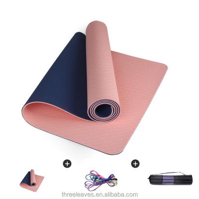 China New Arrival Cheap Yoga Exercise Double Color Strip Yoga Mat Exercise Floor Mat Gymnastic Pilates Wide Fitness Mat for sale