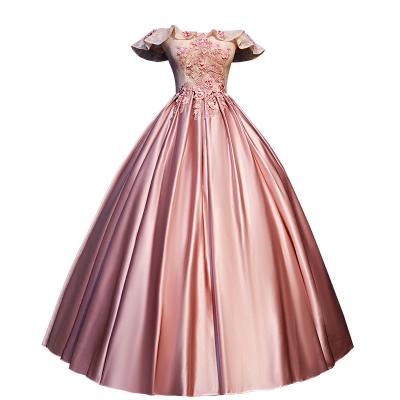 China Anti-Static Pink Quinceanera Dresses 15 16 Soft Lace Applique Ball Gown Prom Dress Tulle Masquerade Dress 2023 Evening Dress for sale