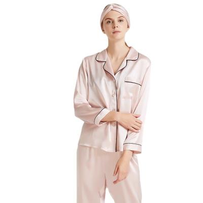 China Silk nightgown factory wholesale comfortable women's silk sleepwear breathable silk pajamas set women for sale