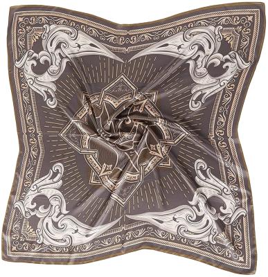 China Custom 100% Middle Ages Style Silky Pure Silk Square Scarf Comfortable 19MM Digital Silk Scarf With Printing Logo Silk Scarf for sale