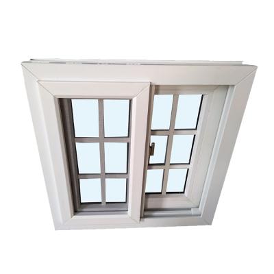 China Screen Factory Supply Double Tempered Glass Upvc Folding Sliding Window With Grille And Mosquito Net for sale