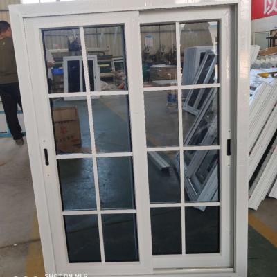 China Residential Folding Screen Upvc Sliding Windows 3 Tracks Sliding Balcony Window With Tempered Glass for sale