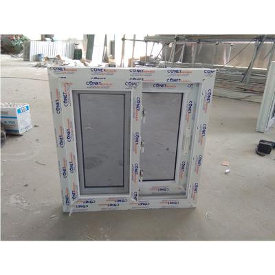 China Folding Glass Screen UPVC Frame PVC Frame Exterior Hurricane Proof Vinyl Glass Windows For Replacement Home Window for sale