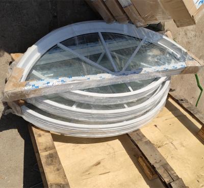 China Folding Screen PVC Round Frame Windows Half Arch Windows With Grille Design for sale