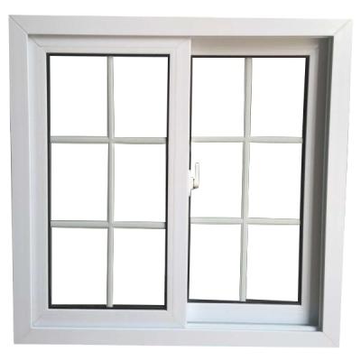 China Folding Cheap Single Glazed Screen PVC Double Sliding Windows With Double Track And Flying Net for sale