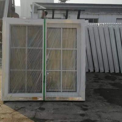 China Folding single glazed screen panama pvc windows upvc plastic window with grill design and mosquito net for sale