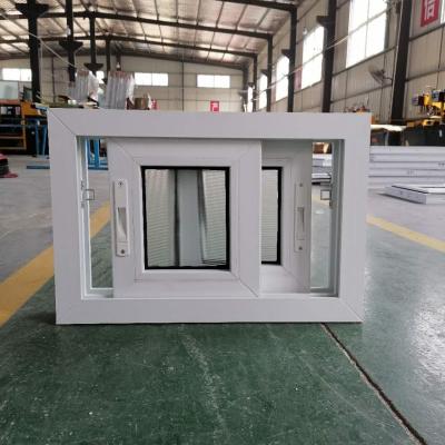 China Small magnetic screen upvc sliding window with frosted glass for bathroom toliet for sale