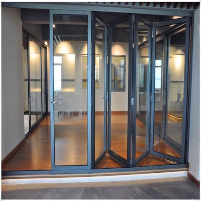 China High Quality Heat Insulation Interior Home Bi Folding Door Aluminum Folding Glass Door for sale