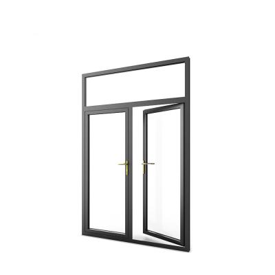 China China Manufacturer Waterproof Swing Open Interior Exterior Black Aluminum French Doors with Tempered Glass for sale