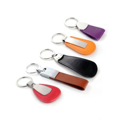 China High End Business Promotional Souvenir Custom Shaped Metal Personalized OEM Leather Key Chain With Logo for sale