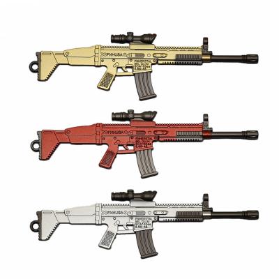 China High Quality Metal Existing Item Colorful Toy Llaveros Armas Gun Weapon Key Chain With Ring for sale