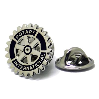 China Worldwide Decorative High Quality Silver Promotion Soft Enamel Latest Fast Delivery Lapel Badge Rotary Club Pin for sale