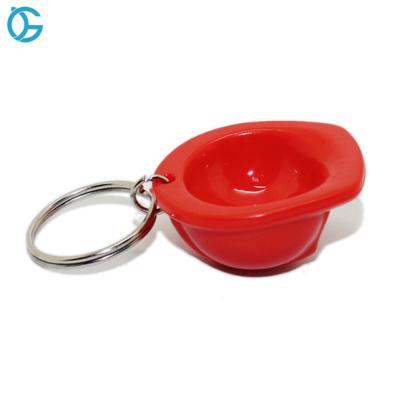 China Wholesale Custom PVC Acrylic Rubber Logo Plastic Safety Helmet Construction 3D Printing Keychains for sale